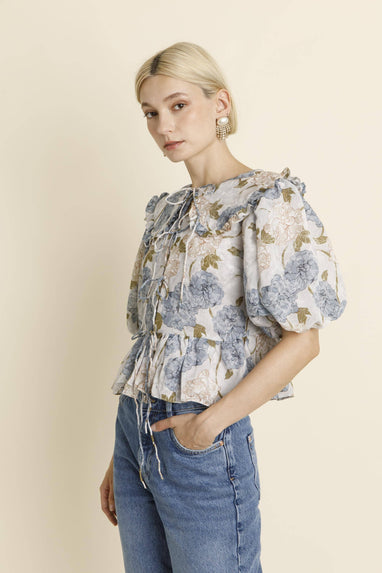 Lillian floral tie top