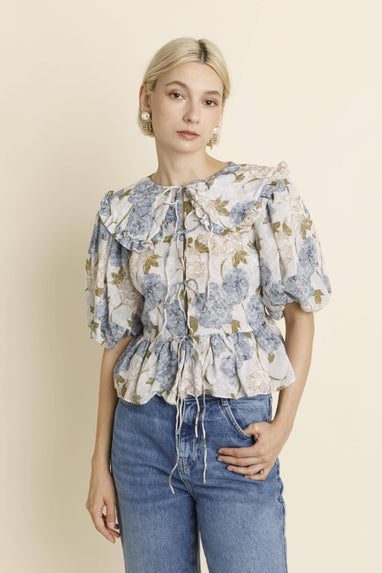 Lillian floral tie top