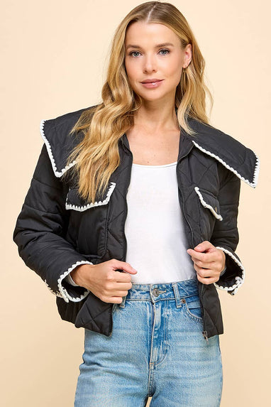 Black Quilted Puffer Jacket