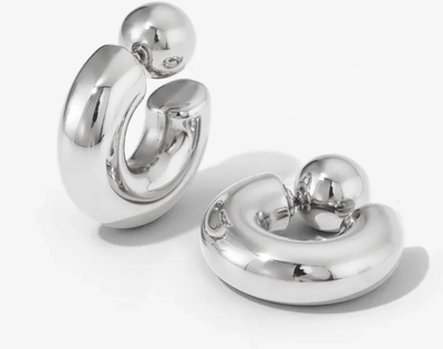 Puffy Thea O Hoop Earring