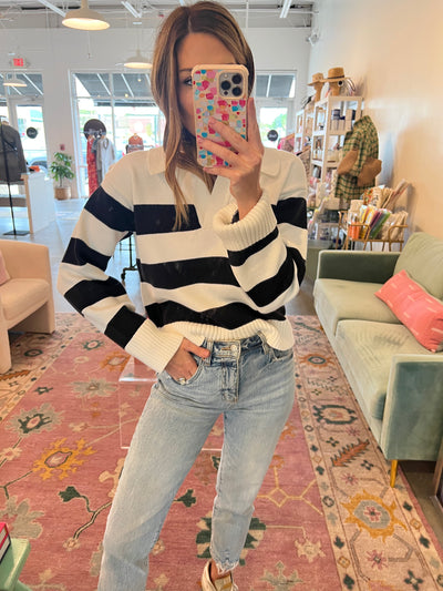 Kate stripe collared sweater